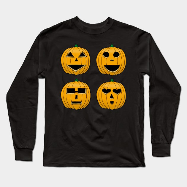 Jack-O-Lantern Sticker Pack Long Sleeve T-Shirt by dogbone42